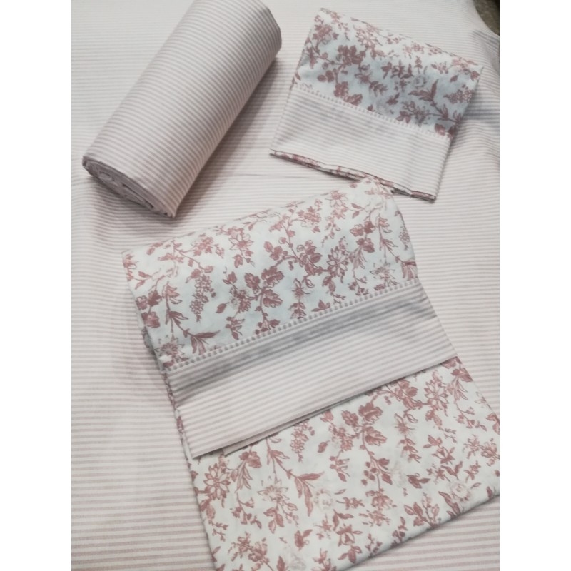 ΣΕΤ ΣΕΝΤΟΝΙΑ ΗΜΙΔΙΠΛΑ E203 DUSTY PINK FLOWER